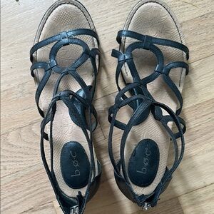 b.o.c. Black Strappy Comfort Sandals